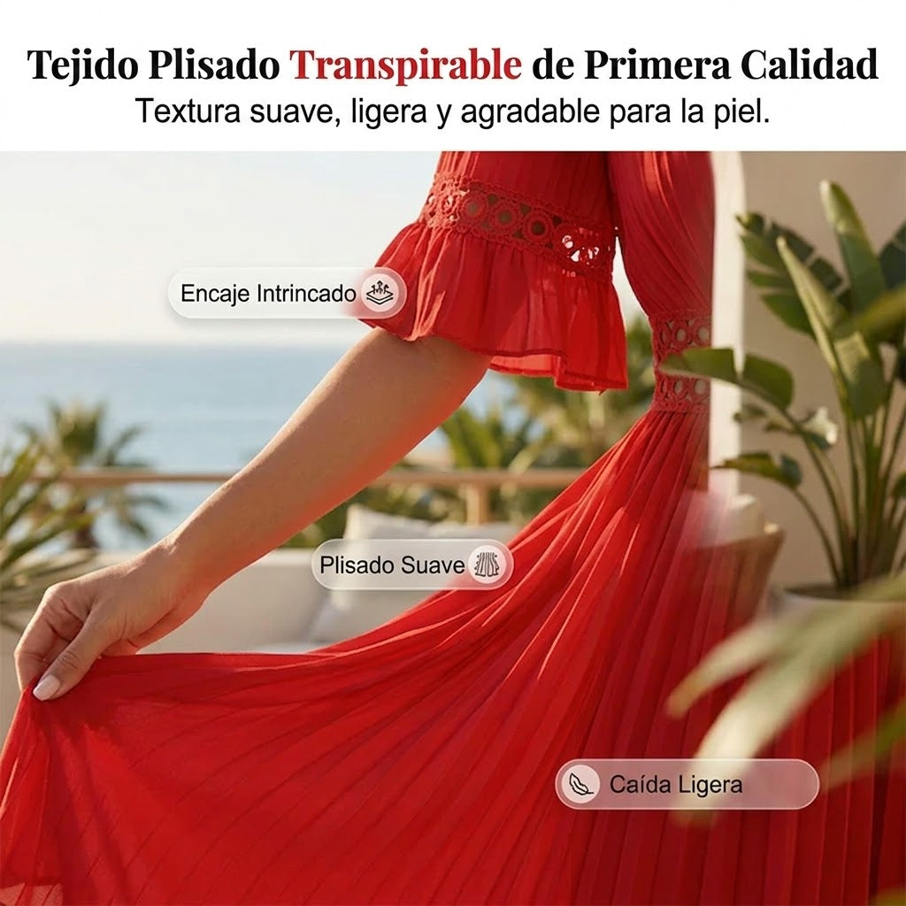 Clara – Vestido de verano cómodo con detalles de encaje