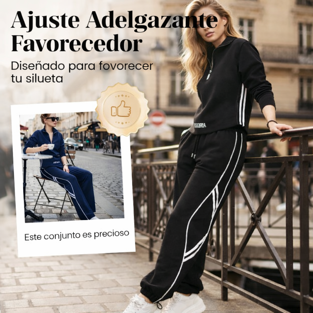 Clara - Conjunto deportivo casual con media cremallera