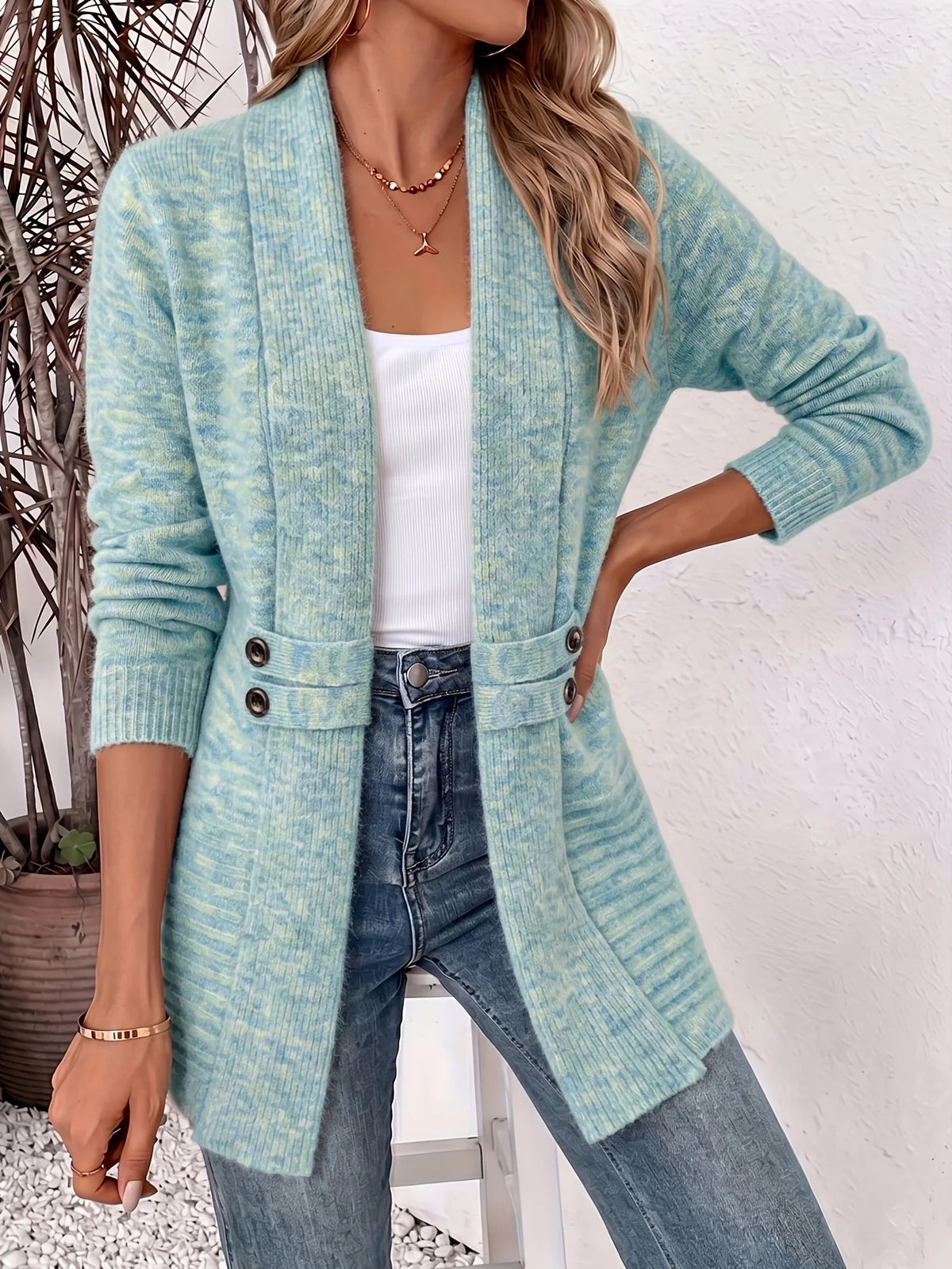 Beatriz - Cárdigan elegante de lana con cintura entallada