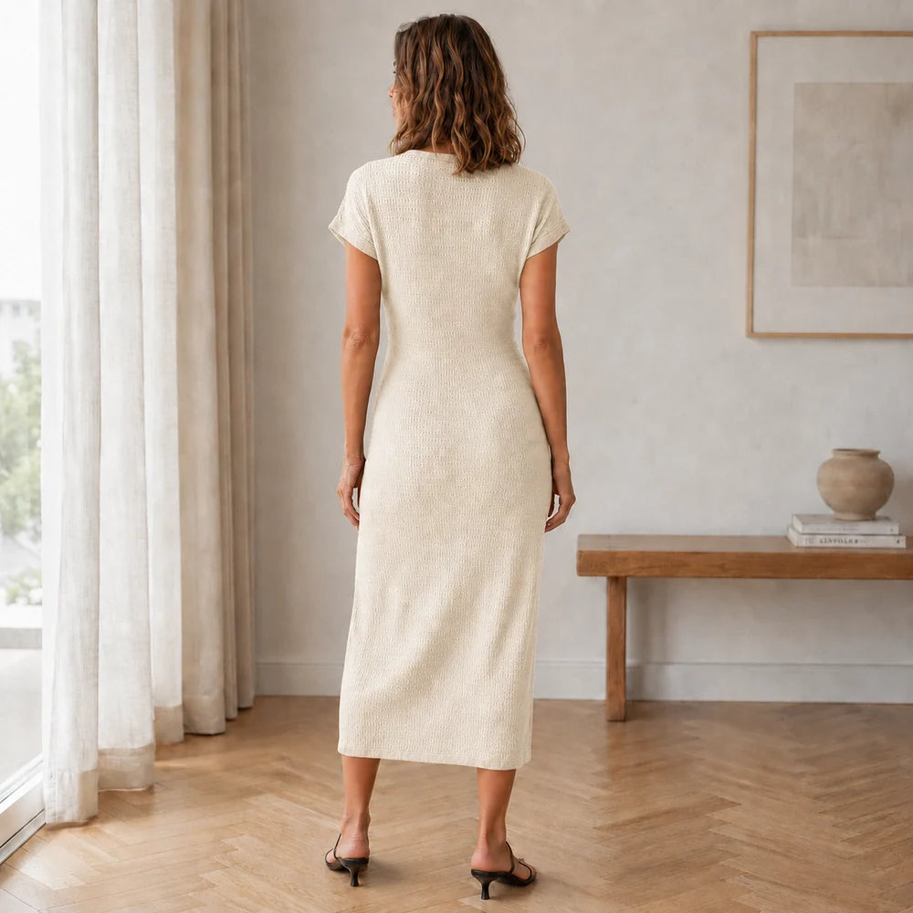 Silvia – Vestido midi con detalle anudado