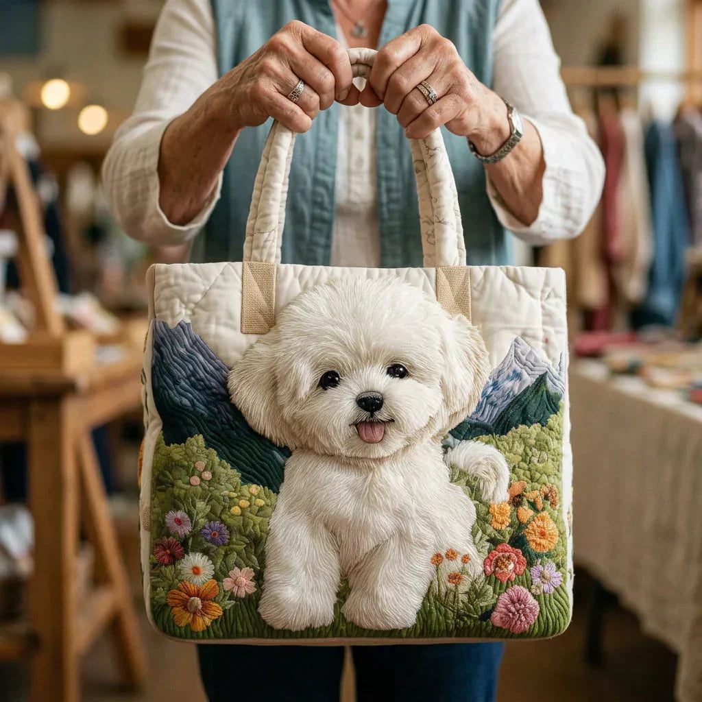 Bolso artesanal acolchado - Perro encantado