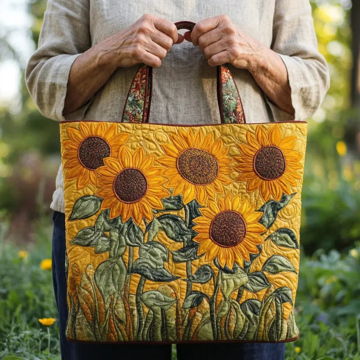 Bolso clásico acolchado - Girasoles
