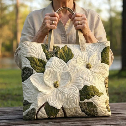 Bolso artesanal acolchado - Lirii blancos elegantes
