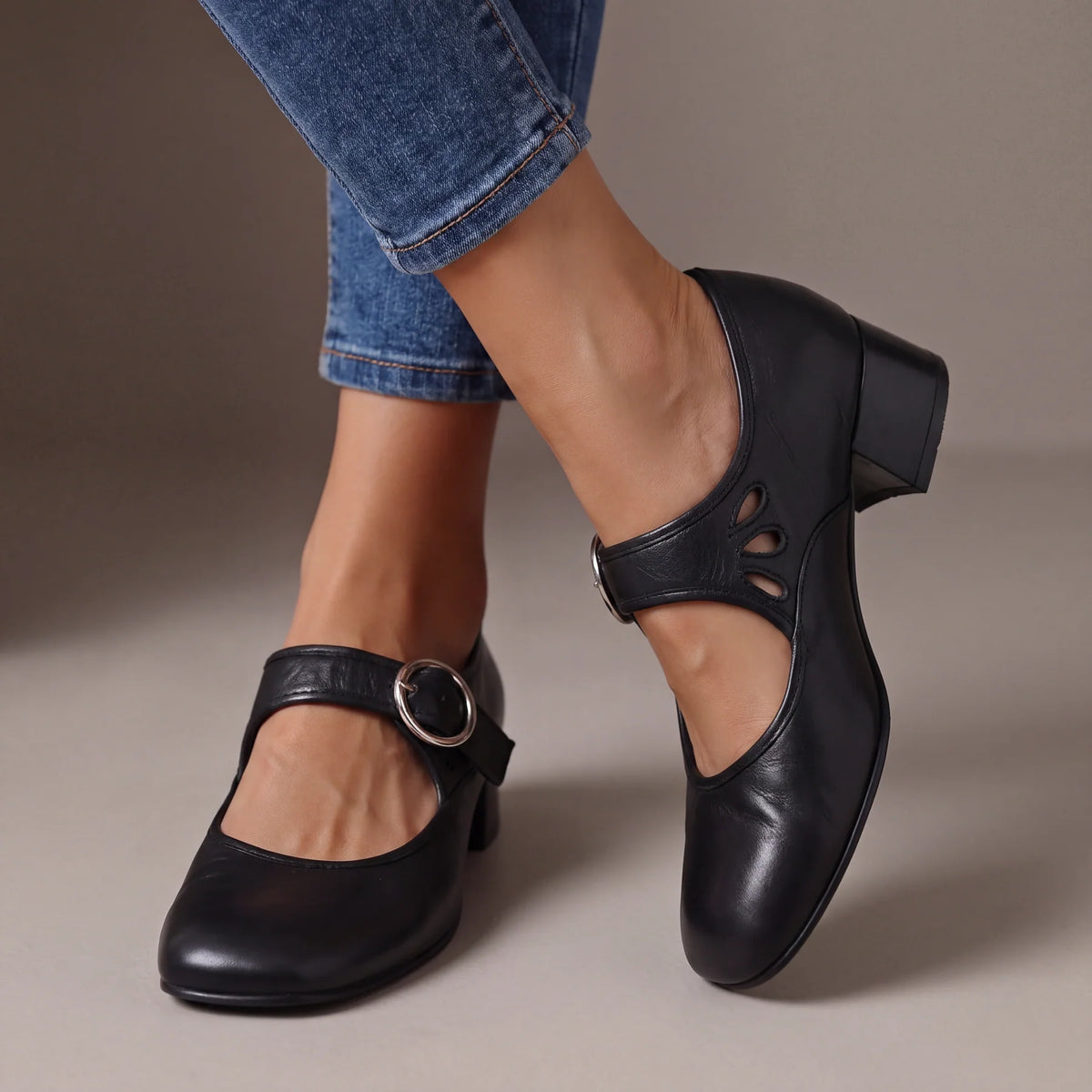Josefina - Sandalias cómodas de efecto piel