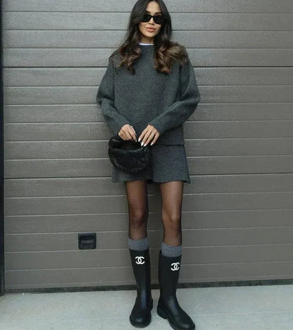 Vera - Conjunto de punto oversize con minifalda