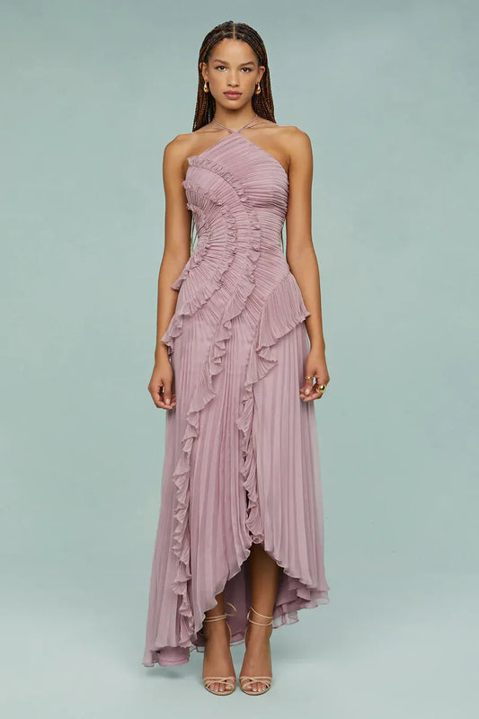 Isadora - Vestido largo cruzado con estampado romántico