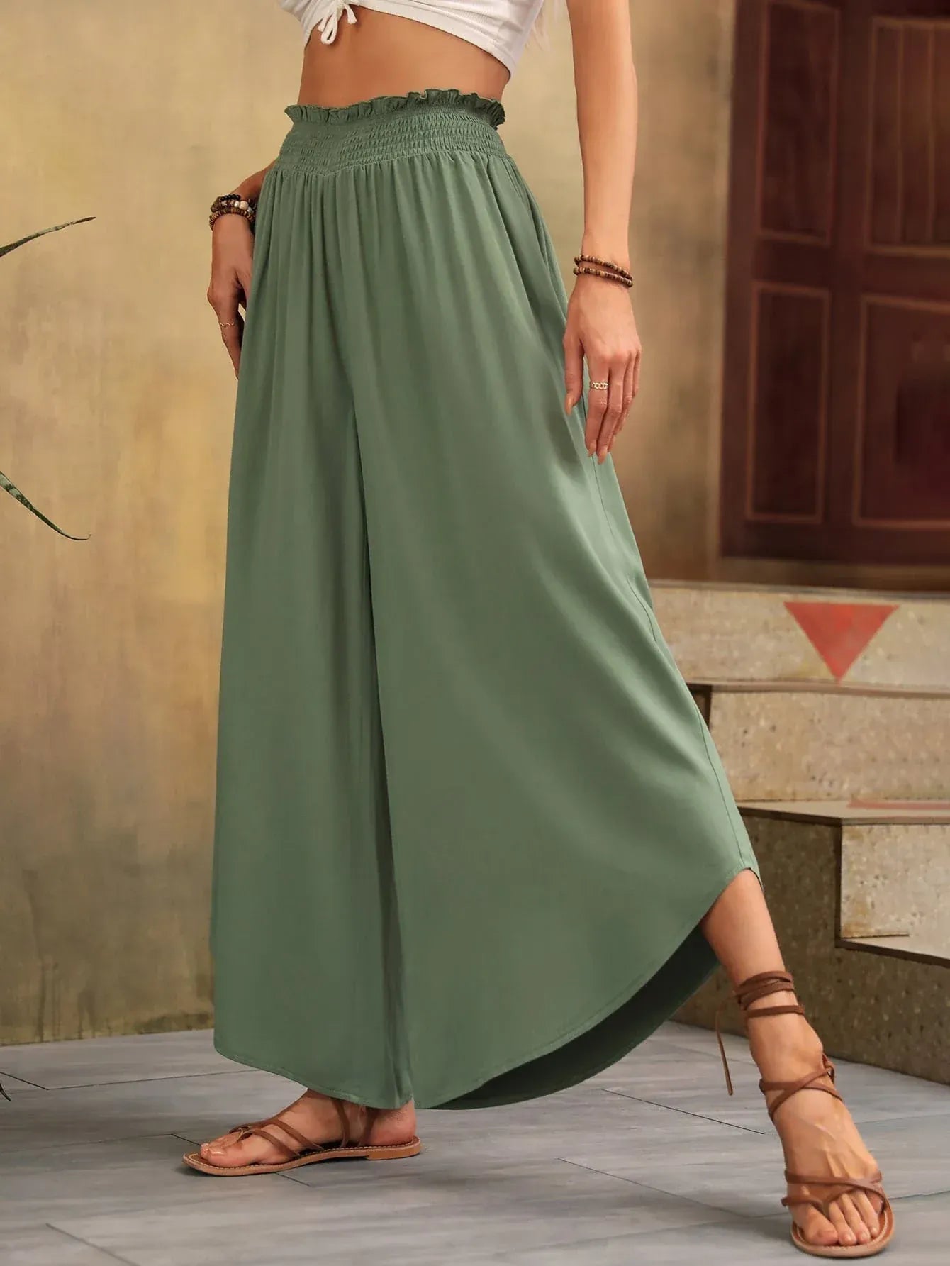 Sara - Pantalón de Lino con Cintura Alta