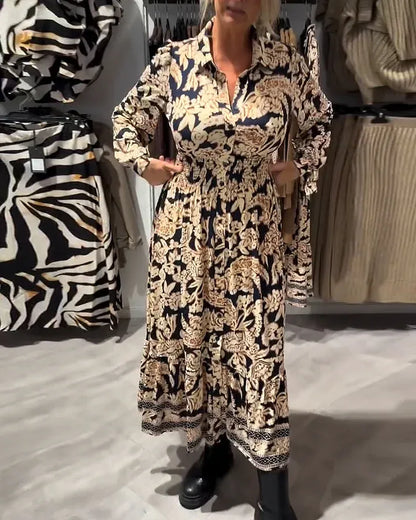 Abril - Vestido camisero floral de estilo vintage