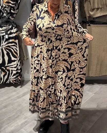 Abril - Vestido camisero floral de estilo vintage