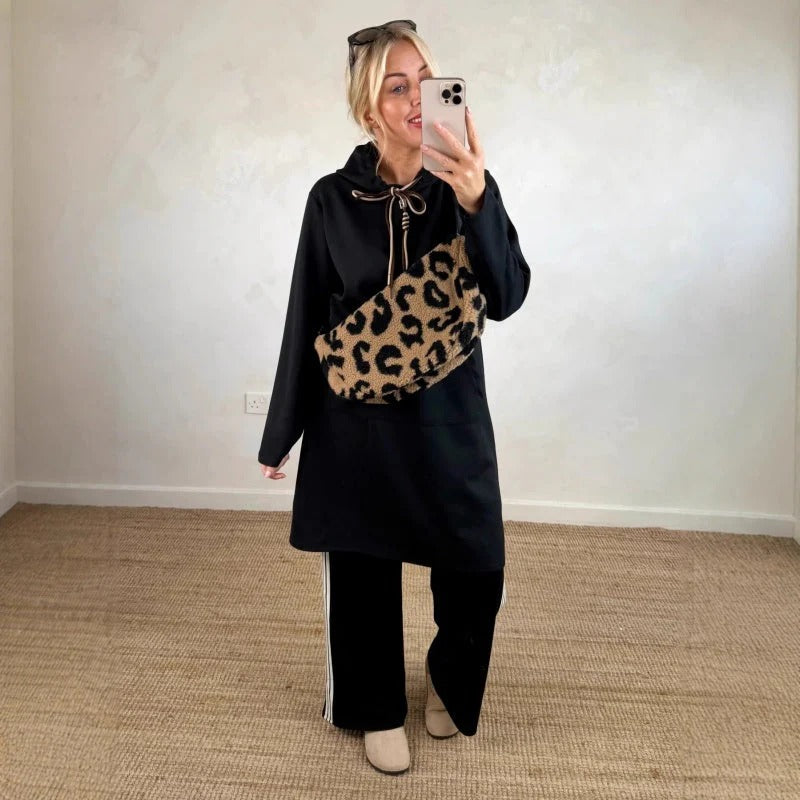 Lorena - Sudadera larga oversized con capucha