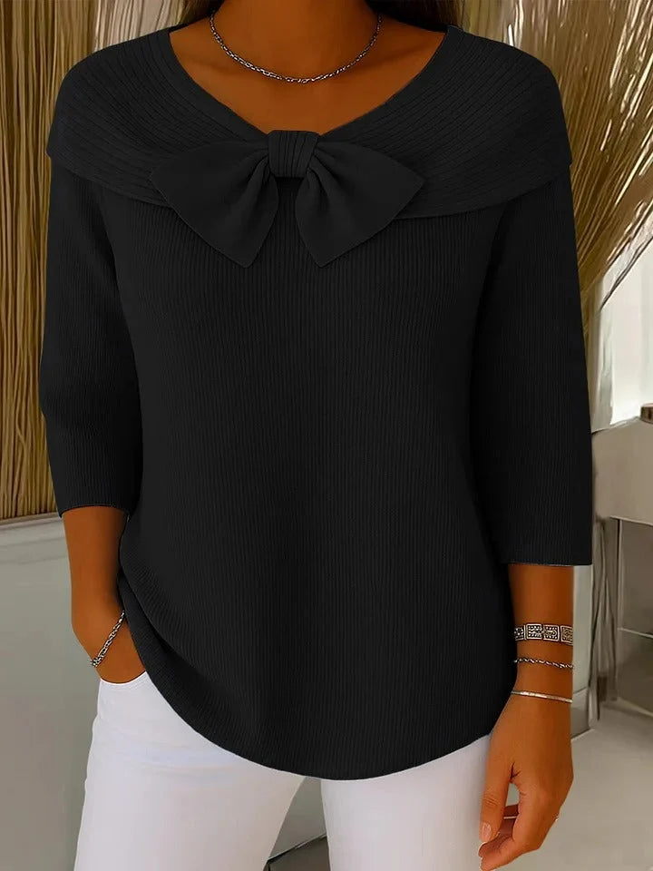 Isabela | Jersey con lazo y cuello redondo