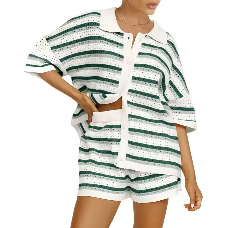 Lina – Conjunto a Rayas Ligero para Verano