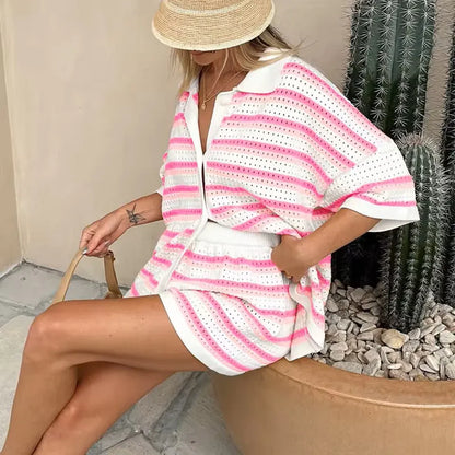 Lina – Conjunto a Rayas Ligero para Verano