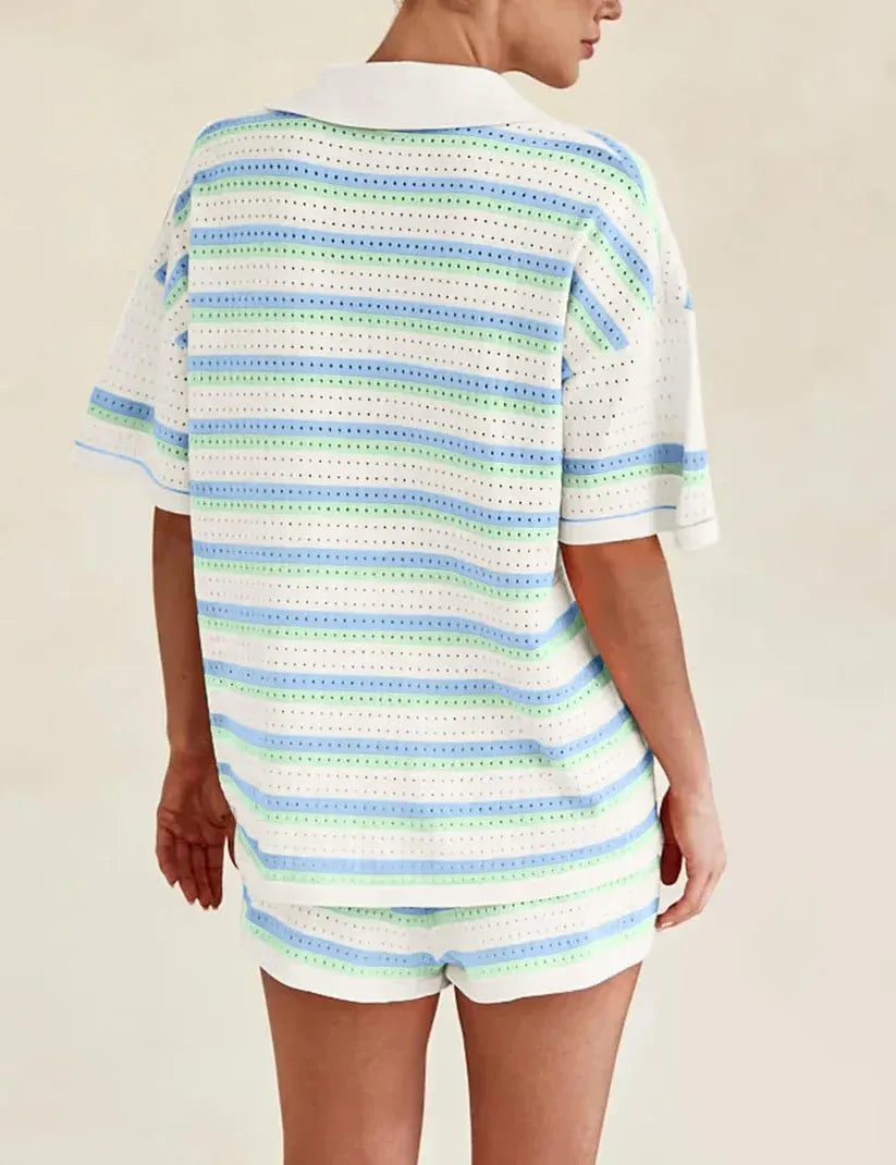 Lina – Conjunto a Rayas Ligero para Verano