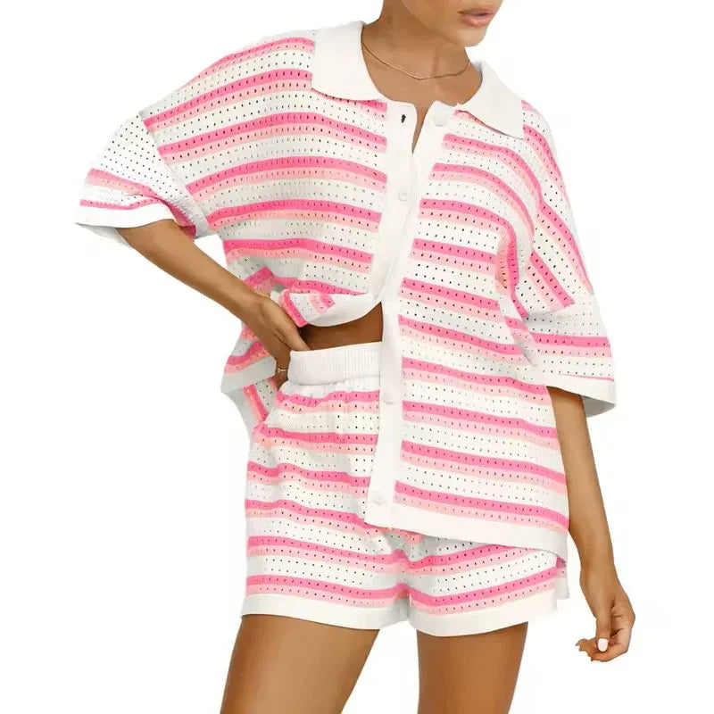 Lina – Conjunto a Rayas Ligero para Verano