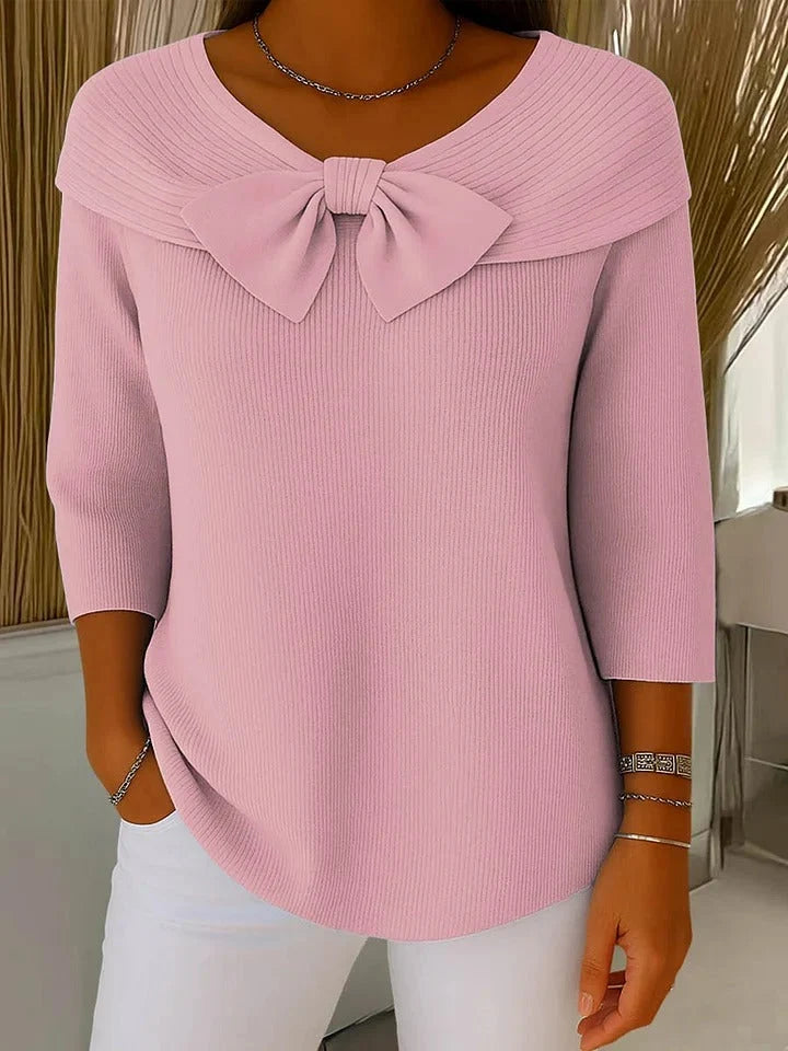 Isabela | Jersey con lazo y cuello redondo