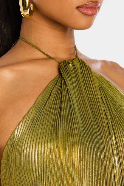 Oriana - Vestido metalizado con espalda descubierta