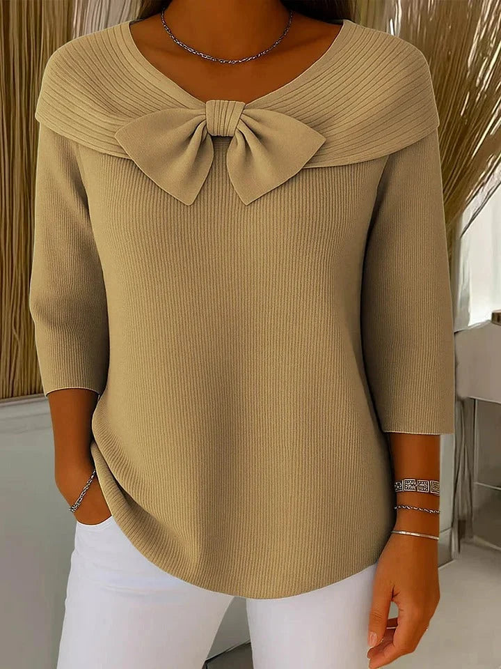 Isabela | Jersey con lazo y cuello redondo