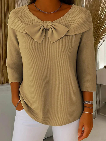 Isabela | Jersey con lazo y cuello redondo