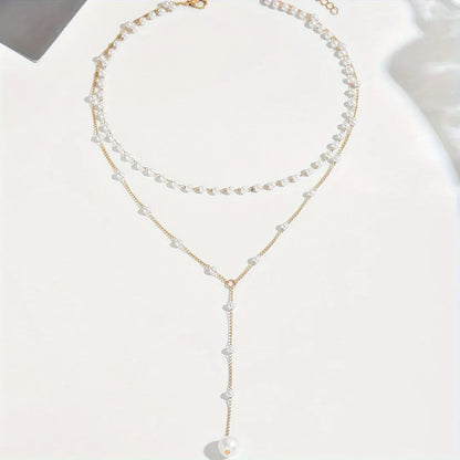 Collar de perlas en capas