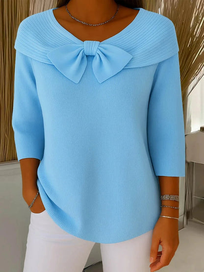 Isabela | Jersey con lazo y cuello redondo