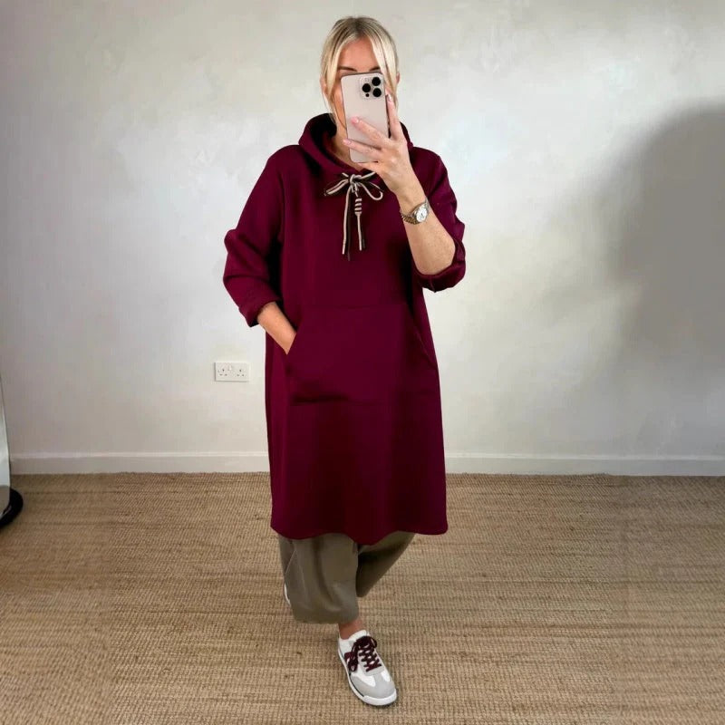 Lorena - Sudadera larga oversized con capucha