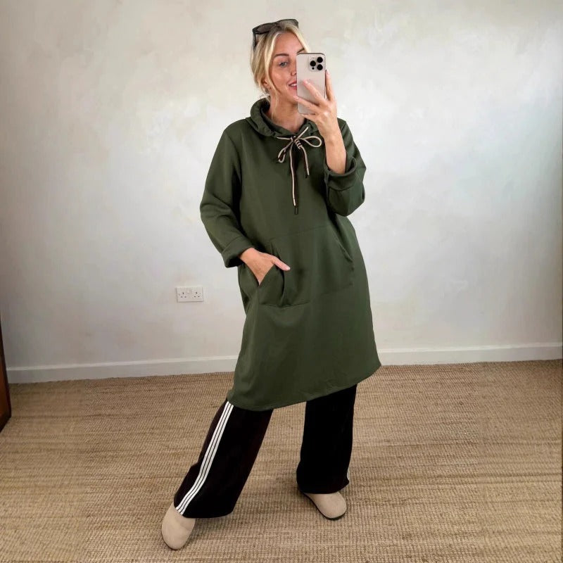Lorena - Sudadera larga oversized con capucha