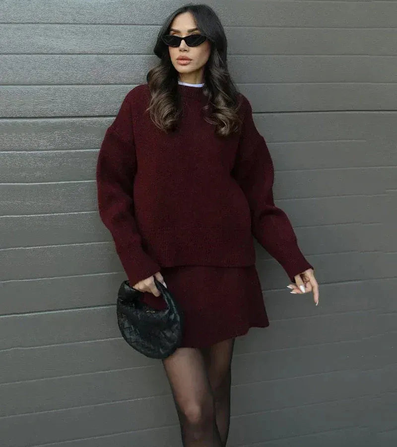 Vera - Conjunto de punto oversize con minifalda