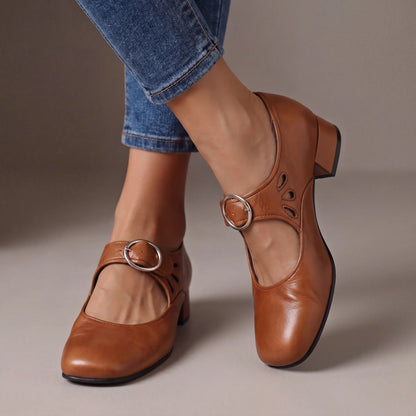 Josefina - Sandalias cómodas de efecto piel