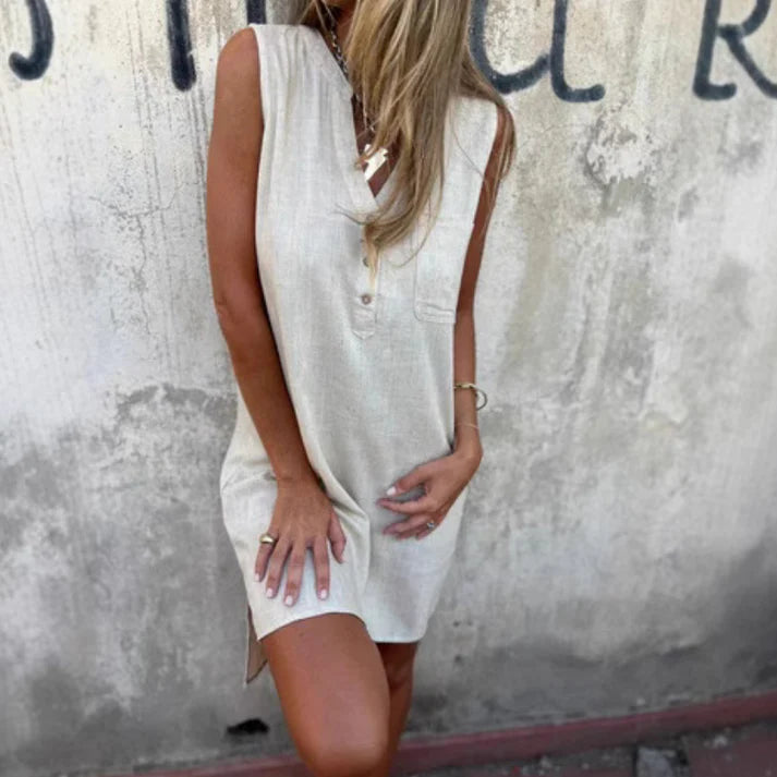 Isla - Vestido sin mangas con escote en V