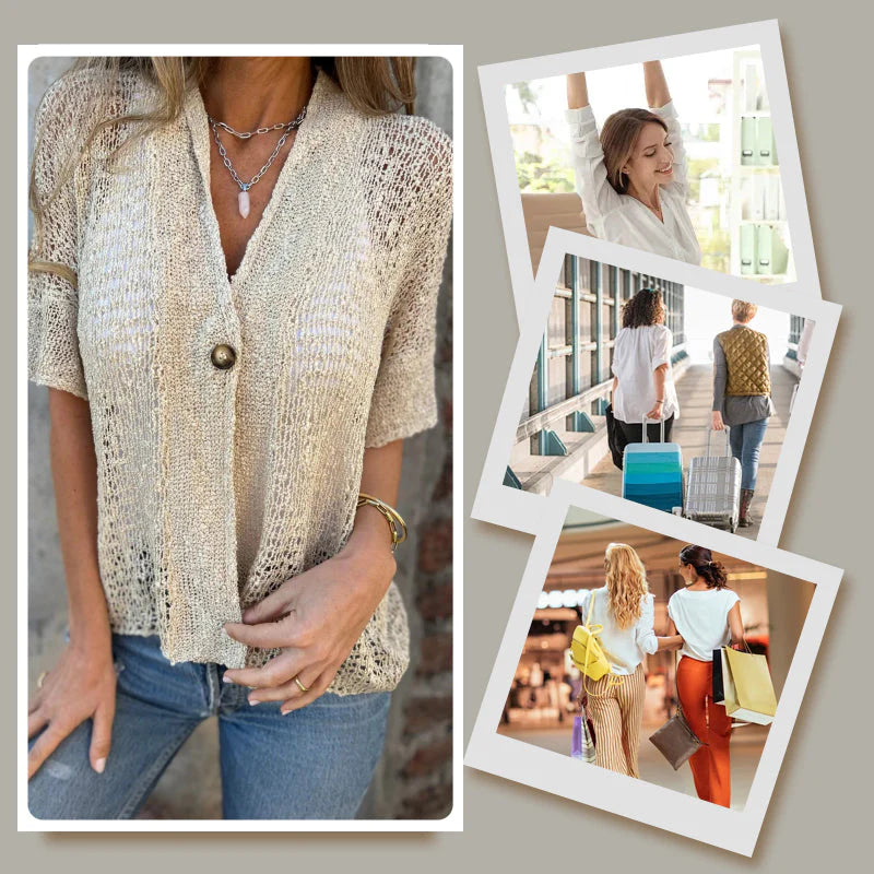 Sara - Blusa de punto con botón
