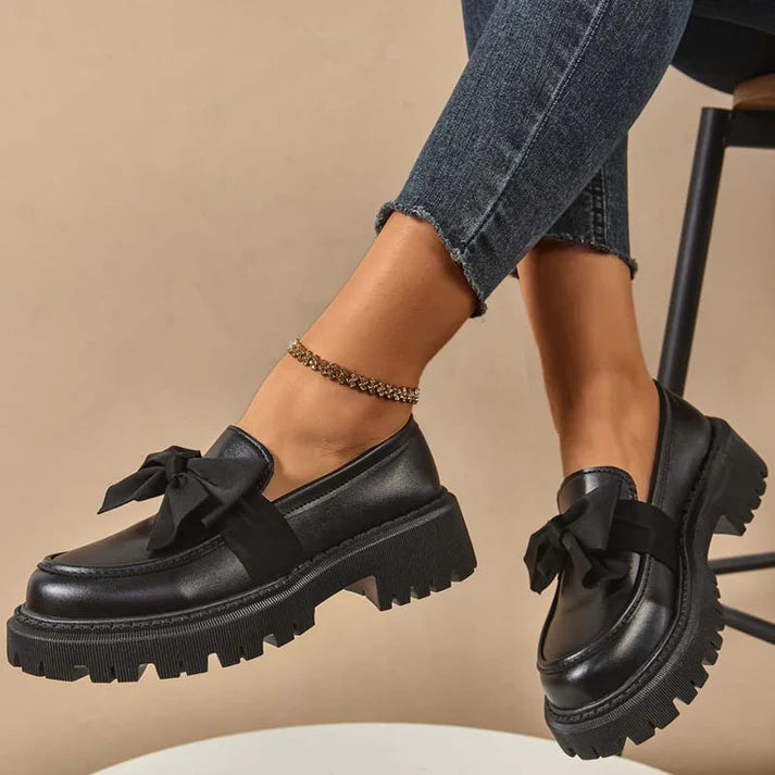 Violeta - Mocasines de plataforma con lazo