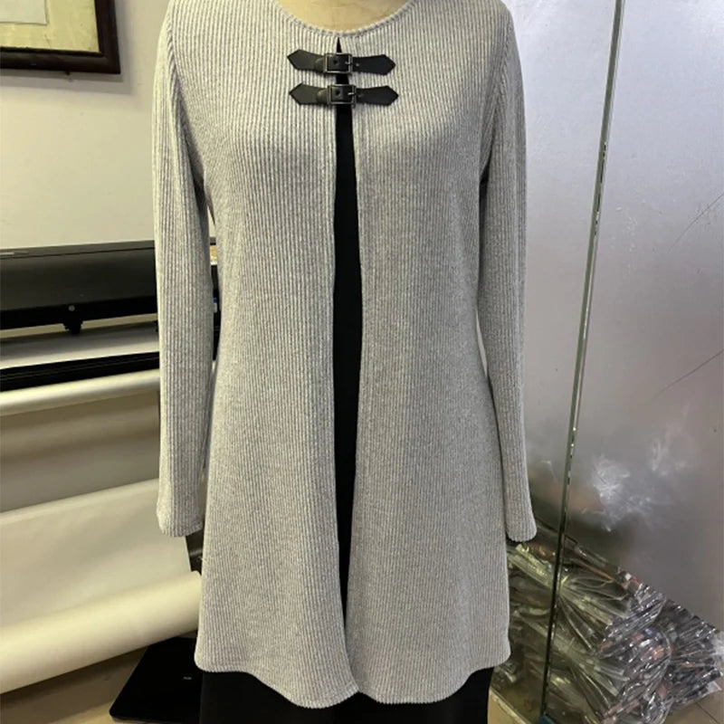 Clara - Vestido en línea A con efecto dos piezas