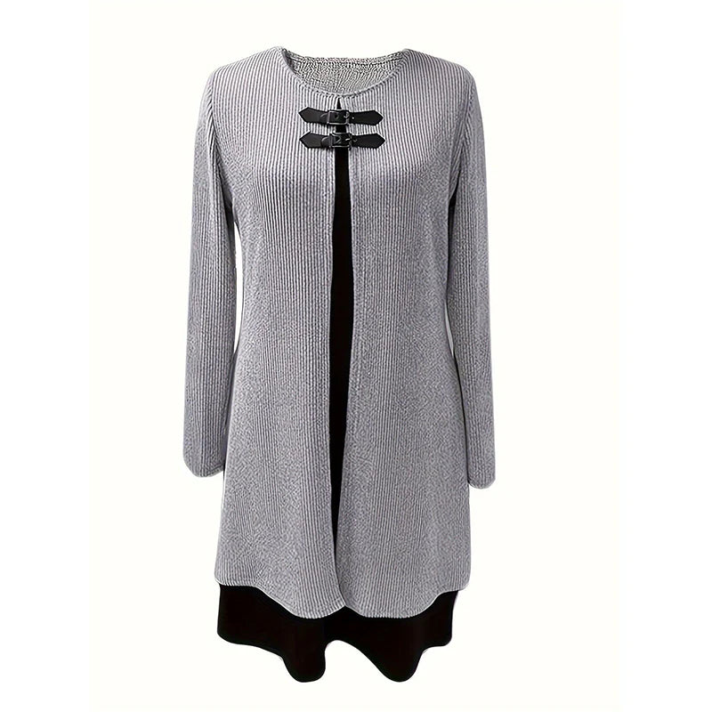 Clara - Vestido en línea A con efecto dos piezas