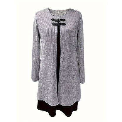 Clara - Vestido en línea A con efecto dos piezas