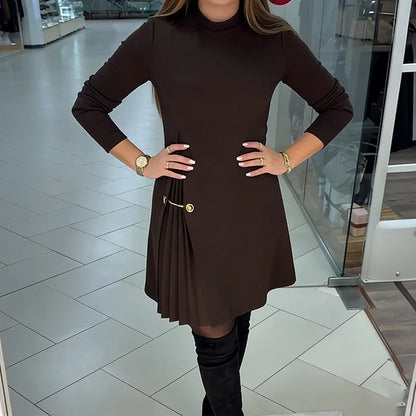 Lara - Vestido largo elegante con detalles plisados