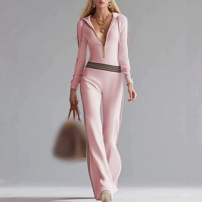 Lorena – Mono largo deportivo con capucha y cremallera