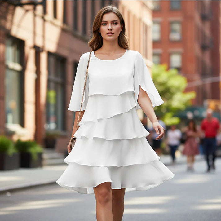 Brisa - Vestido elegante de capas y volantes