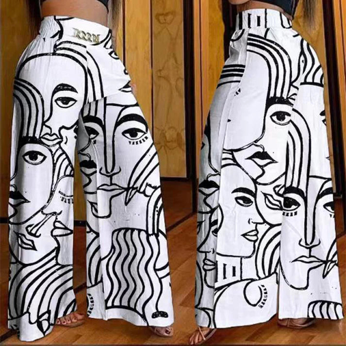 Siena – Pantalones anchos de cintura alta con detalle de cinturón