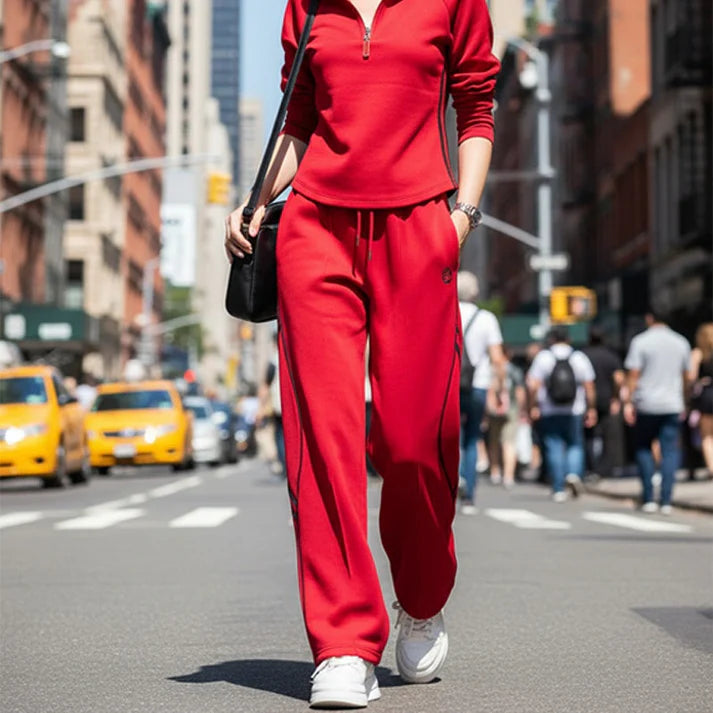 Clara - Conjunto deportivo casual con media cremallera