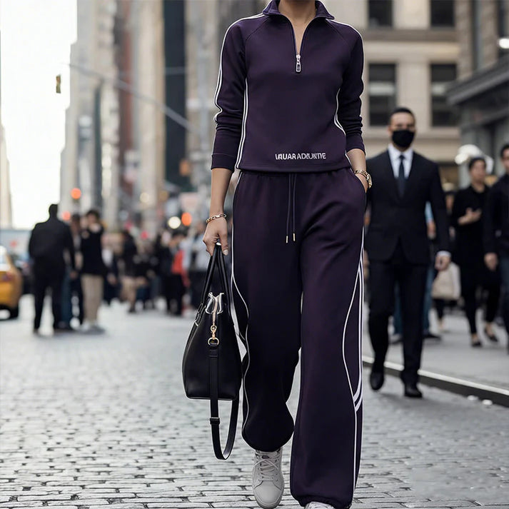 Clara - Conjunto deportivo casual con media cremallera