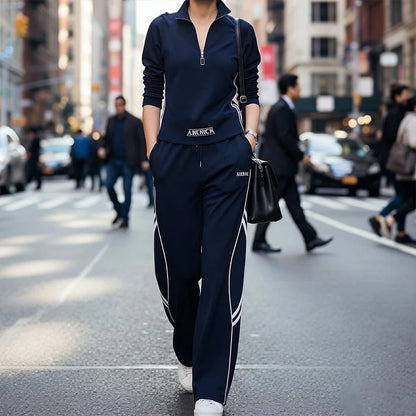 Clara - Conjunto deportivo casual con media cremallera