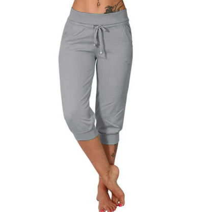 Tamara – Pantalones capri con cordón en la cintura