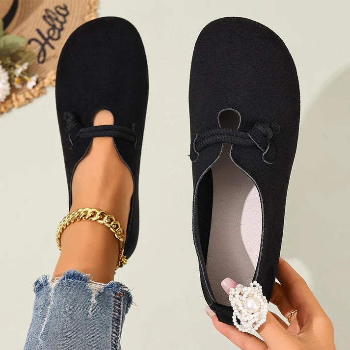 Celia - Bailarinas cómodas sin cordones de efecto ante