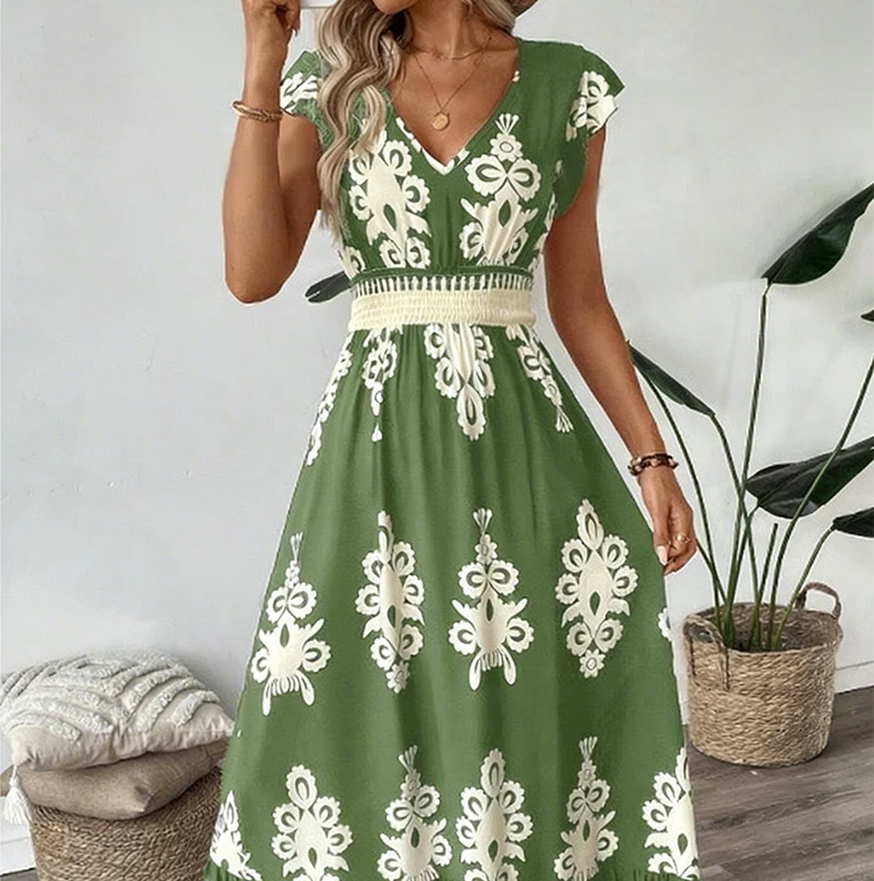 Candela | Vestido maxi barroco con escote en V