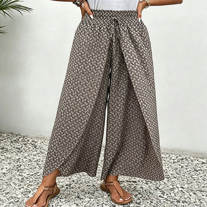 Samira - Pantalón fluido estampado con cordón ajustable