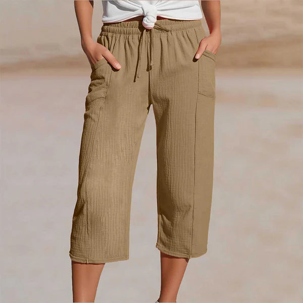 Amelia - Pantalones cortos plisados lisos