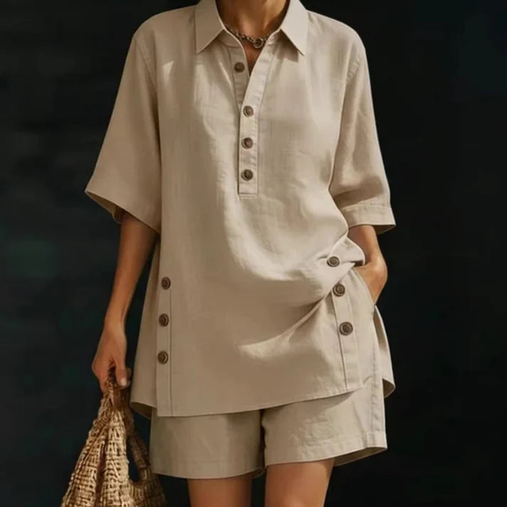 Elena - Conjunto veraniego de camisa amplia y short