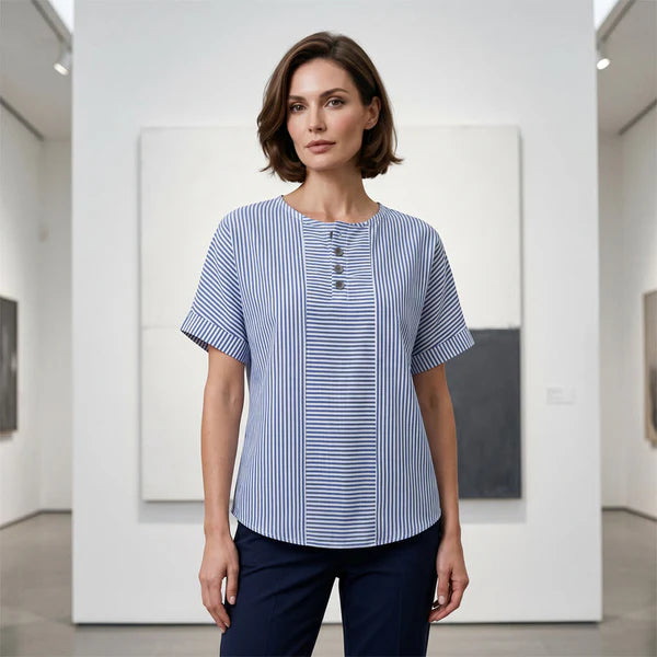 Martina - Blusa de rayas de estilo francés