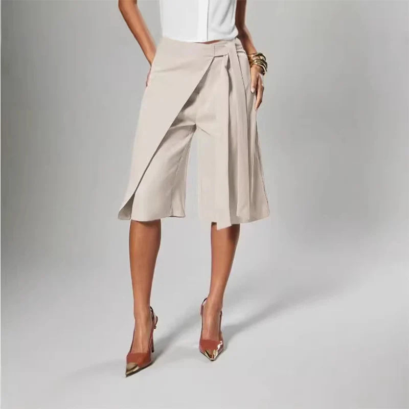 Mía - Elegantes pantalones culotte con lazo